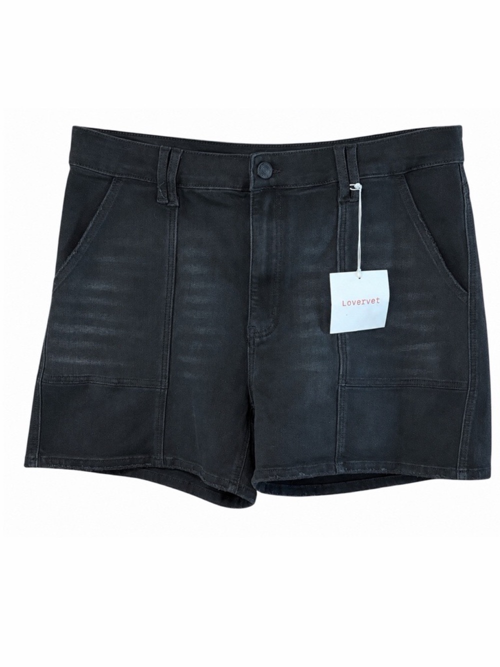 Lovervet By Vervet High Rise Black Denim Shorts NWT